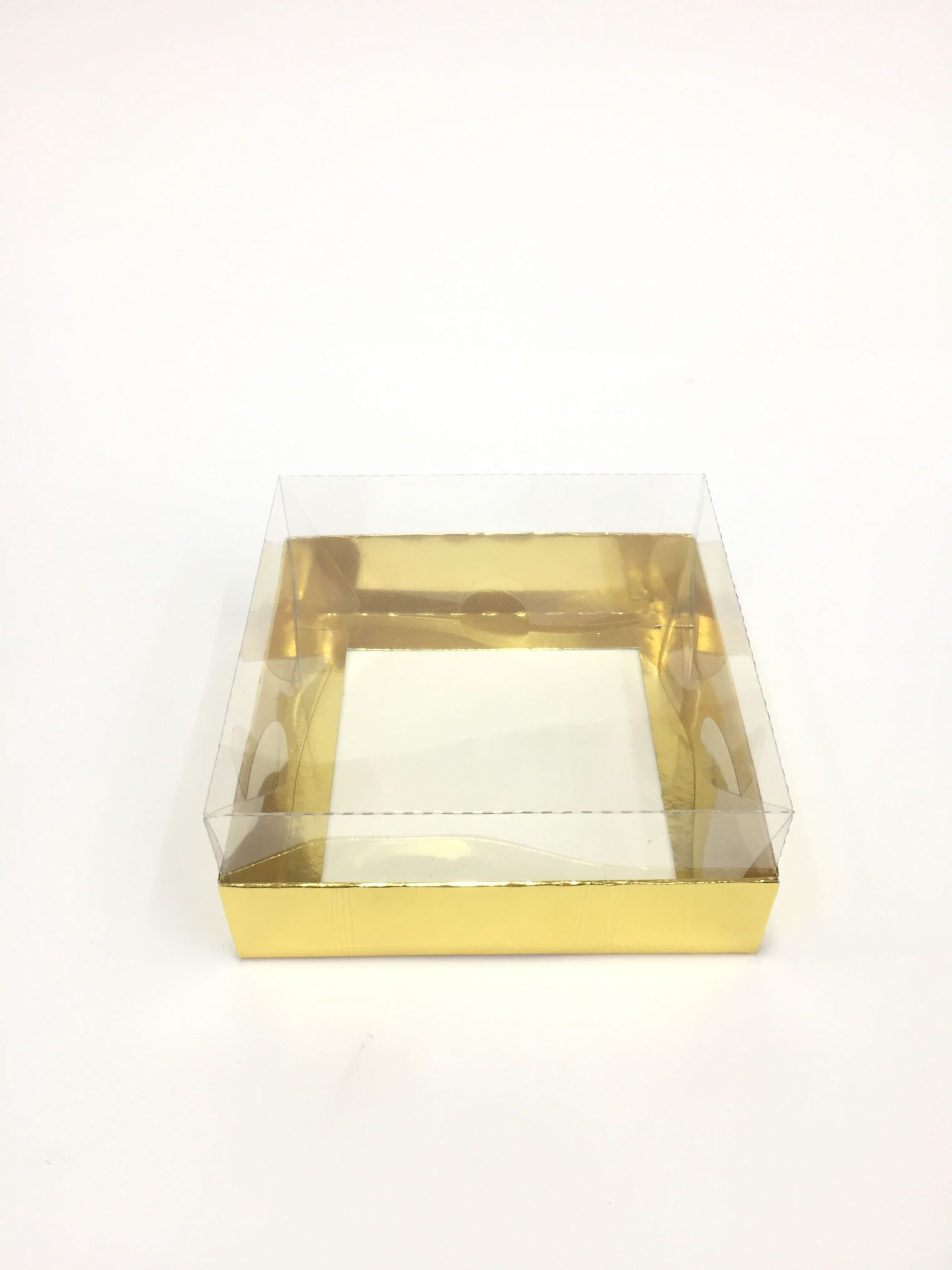 12x12x5 Altın Altı Karton Üzeri Asetat Kutu