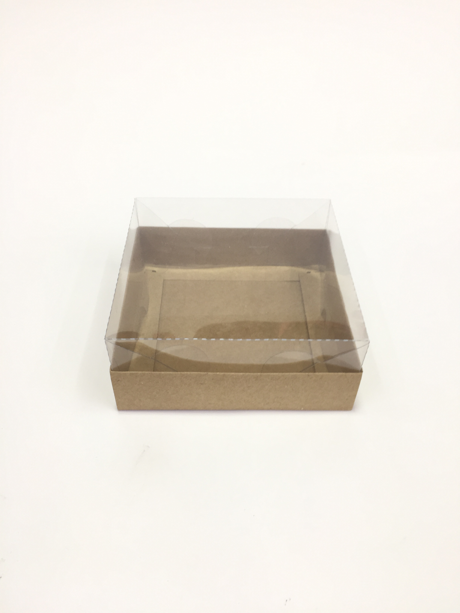 12x12x5 Kraft Altı Karton Üzeri Asetat Kutu