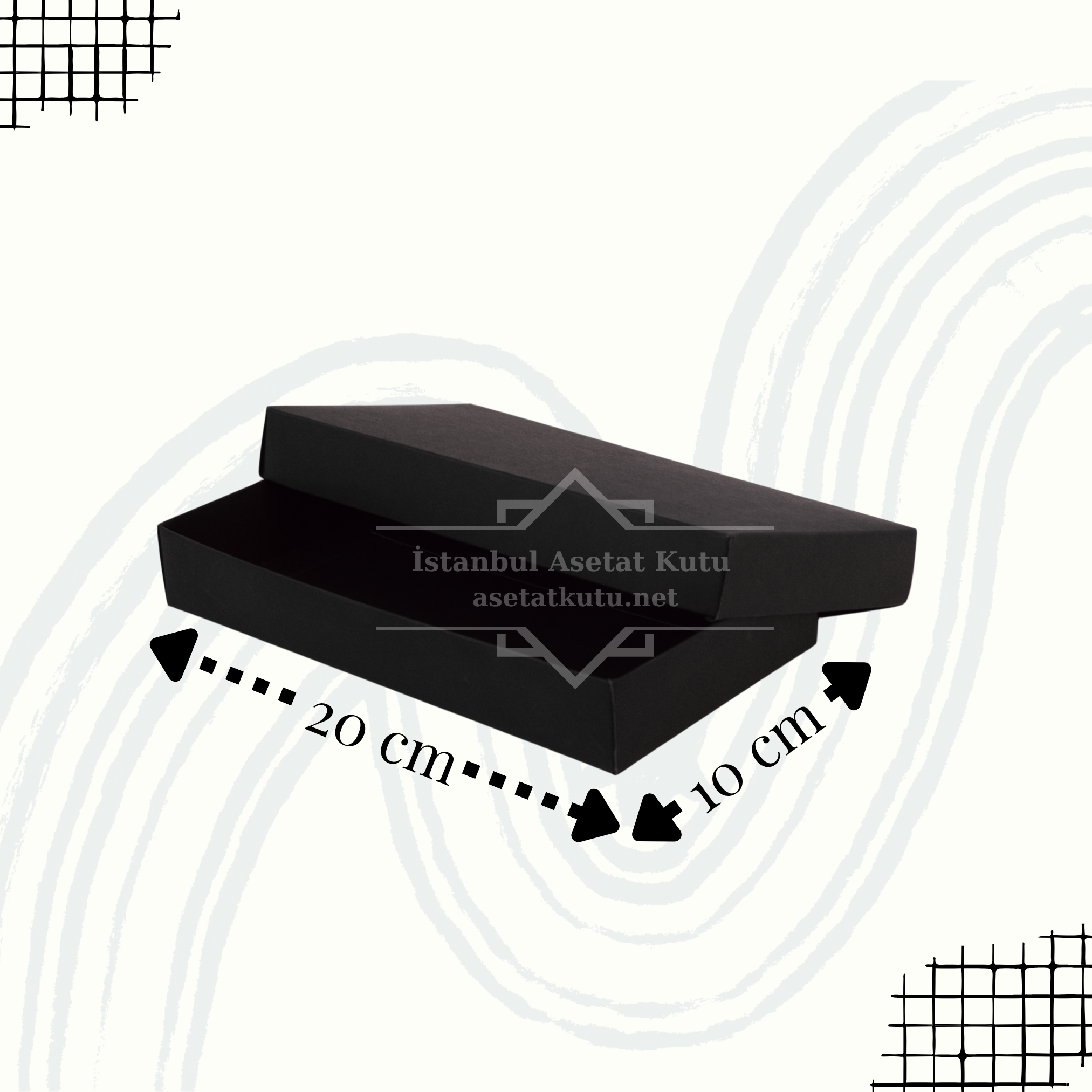 20x10x3 Full Siyah Kutu