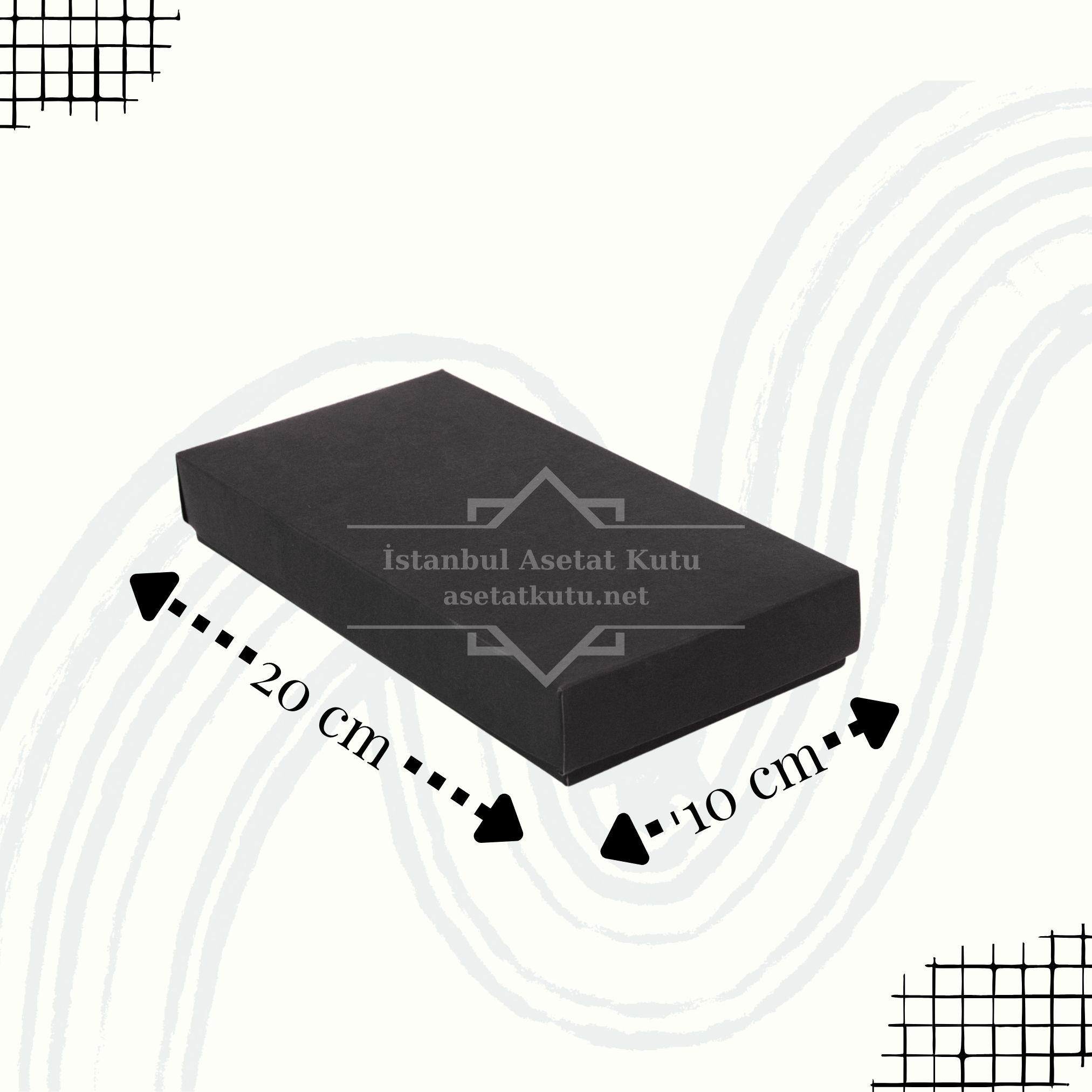 20x10x3 Full Siyah Kutu