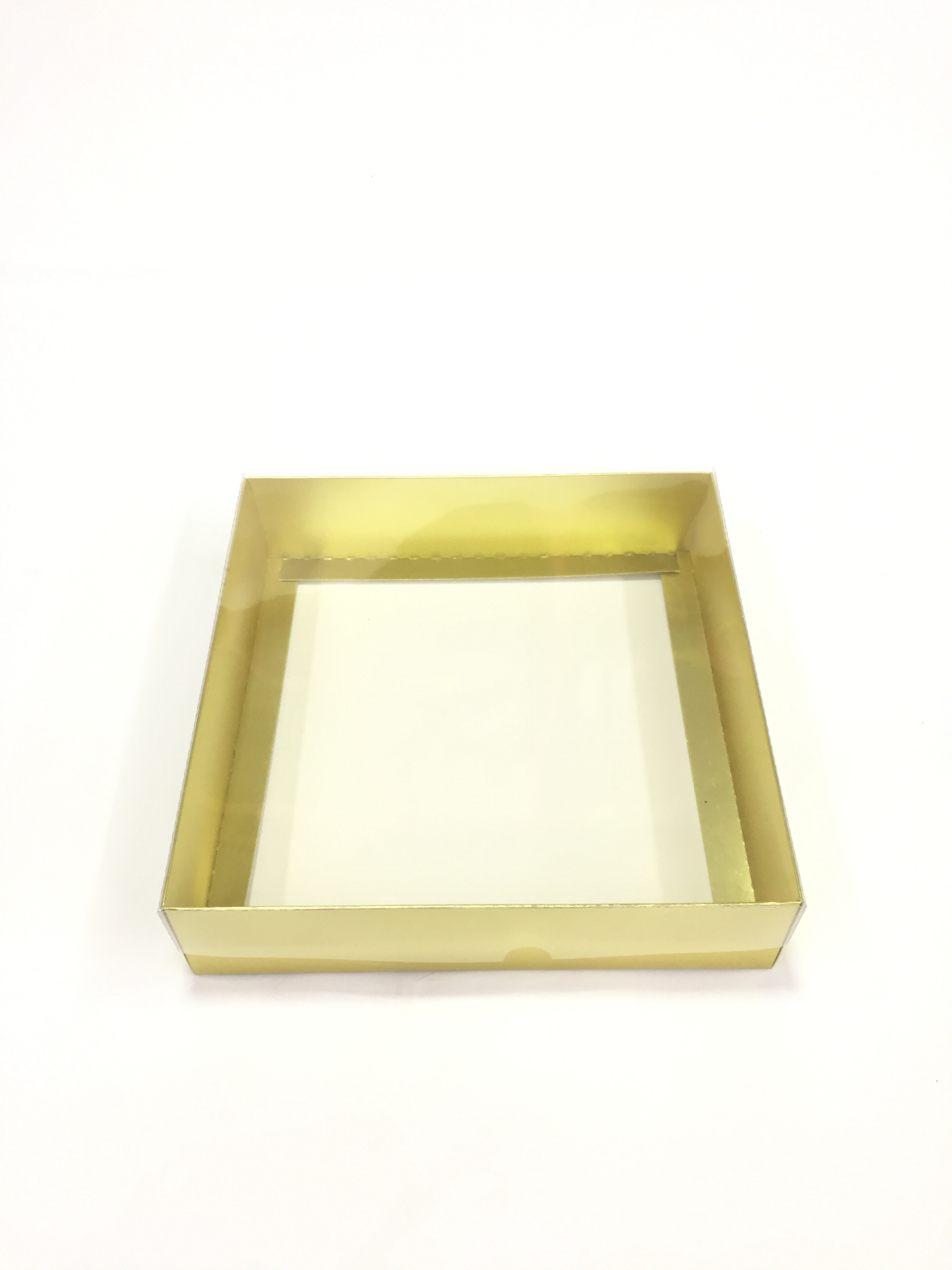 20x20x5 Altın Altı Karton Üzeri Asetat Kutu