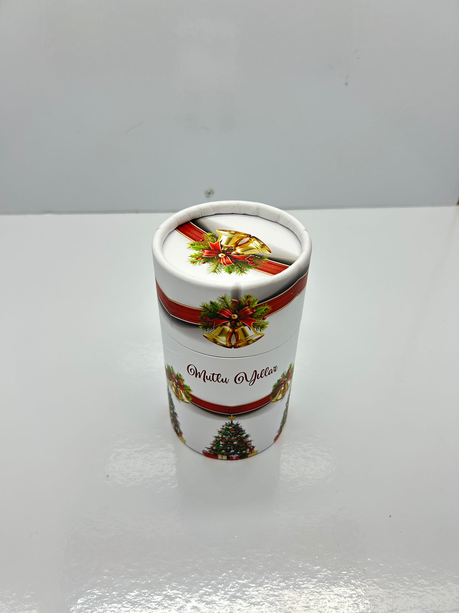 13x7 Beyaz Yılbaşı Silindir Kutu