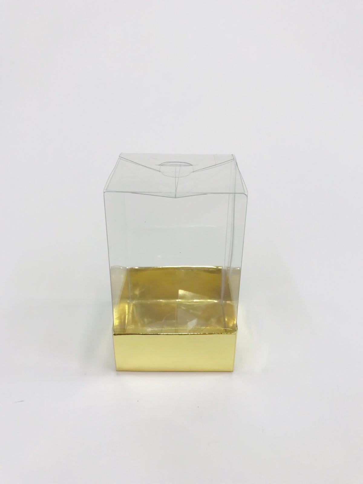 5x5x8 Altın Altı Karton Üzeri Asetat Kutu