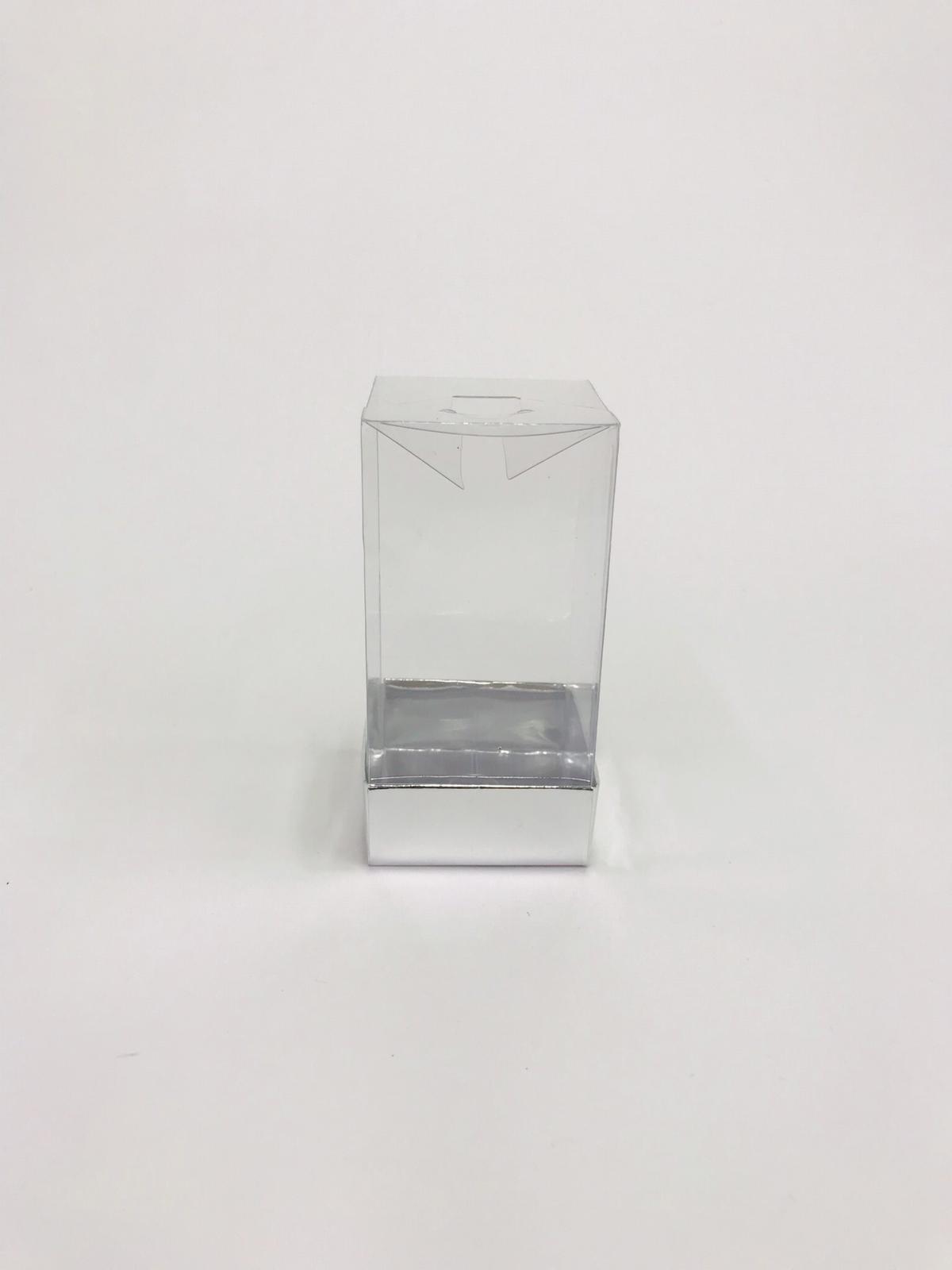 5x5x8 Gümüş Altı Karton Üzeri Asetat Kutu