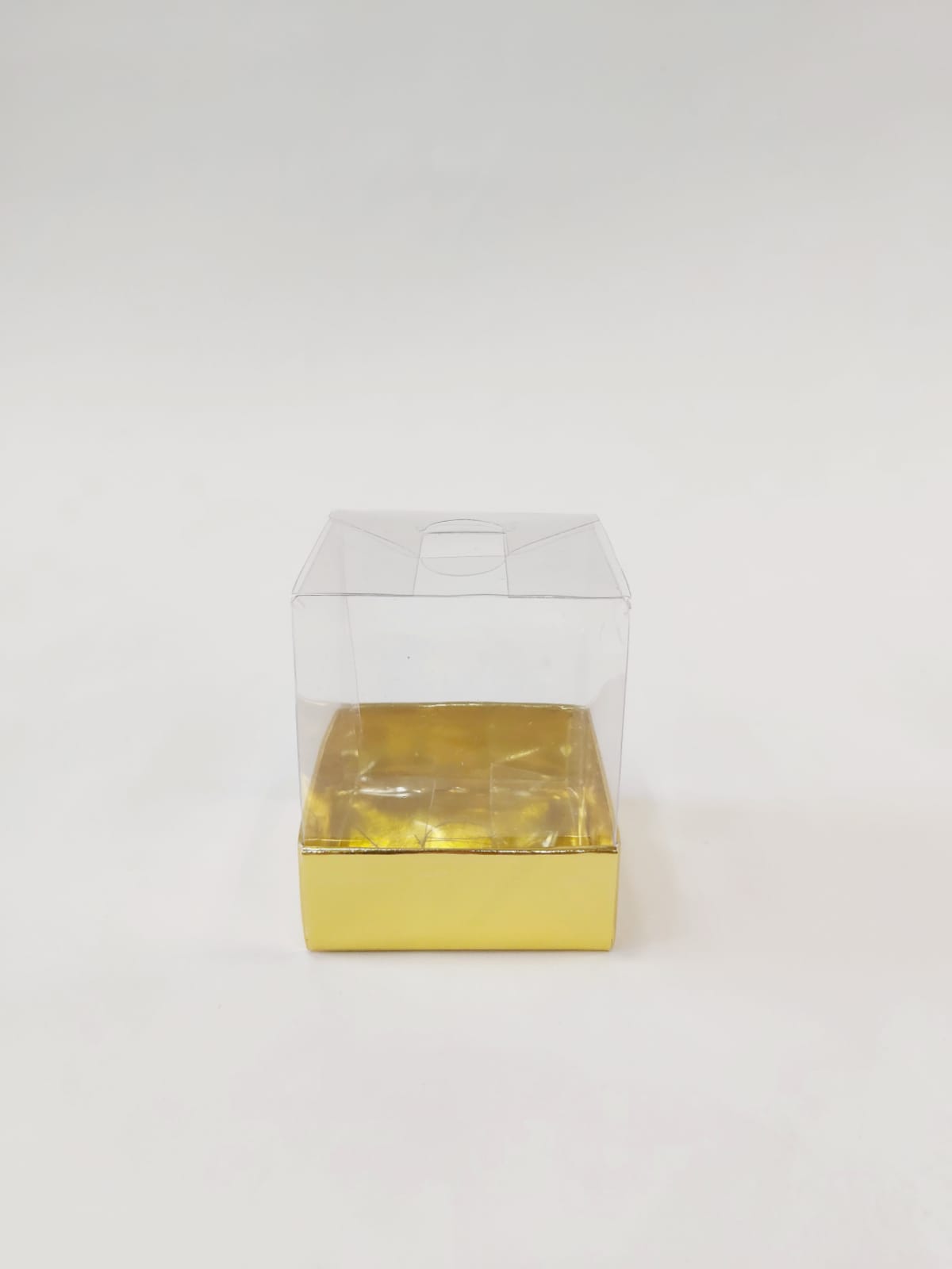 6x6x7 Altın Altı Karton Üzeri Asetat Kutu