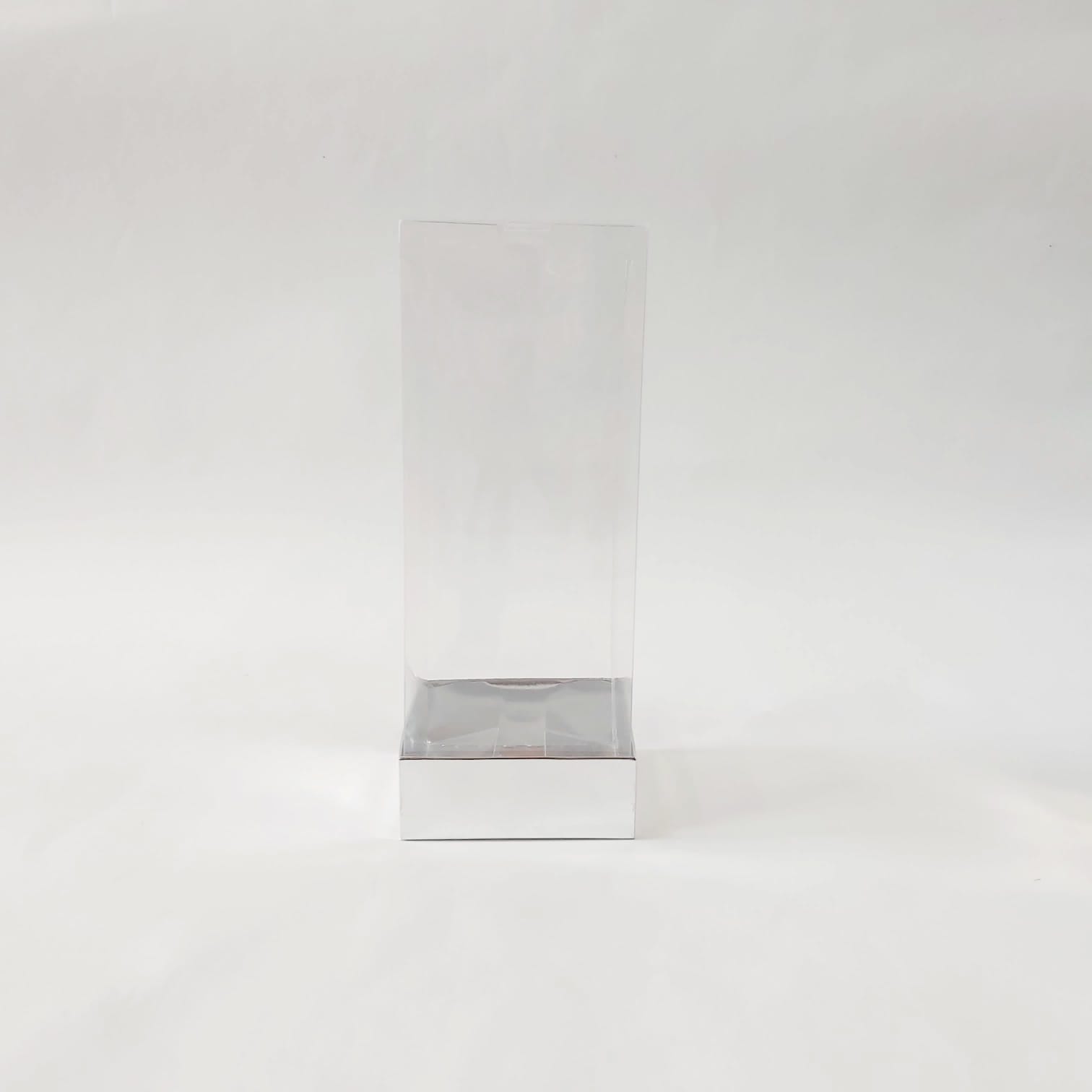 8x8x20 Gümüş Altı Karton Üzeri Asetat Kutu