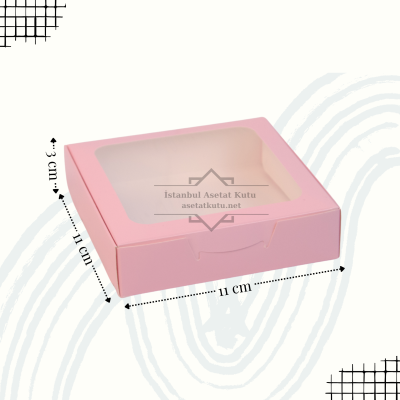 11x11x3  Pembe Pencereli Kutu