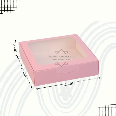 12x12x3 Pembe Pencereli Kutu