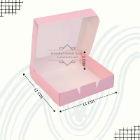 12x12x3 Pembe Pencereli Kutu