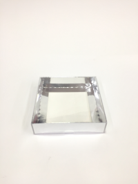 12x12x3 Gümüş Altı Karton Üzeri Asetat Kutu