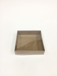 12x12x3 Kraft Altı Karton Üzeri Asetat Kutu