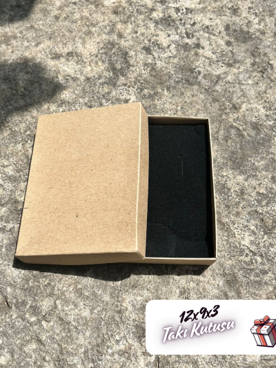 12x9x3 Kraft Süngerli Takı Kutusu [Demonte 25 Adet]