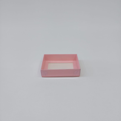 12x9x3 Pembe Altı Karton Üzeri Asetat Kutu