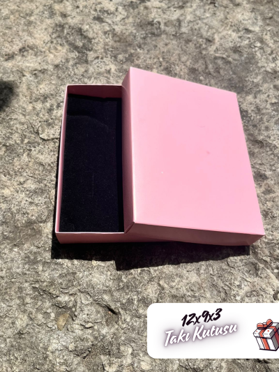 12x9x3 Pembe Süngerli Takı Kutusu [Demonte 25 Adet]