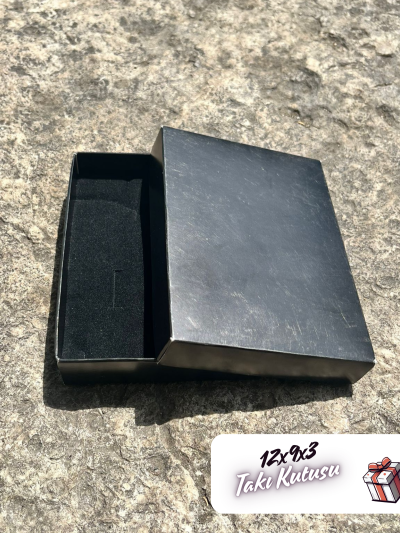 12x9x3 Siyah Süngerli Takı Kutusu [25 Adet]