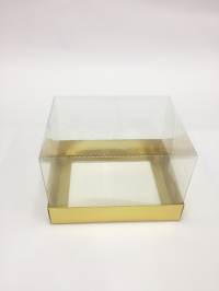 15x12x10 Altın Altı Karton Üzeri Asetat Kutu