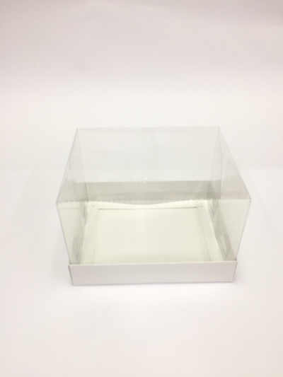 15x12x10 Beyaz Altı Karton Üzeri Asetat Kutu