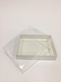 15x12x3 Beyaz Altı Karton Üzeri Asetat Kutu