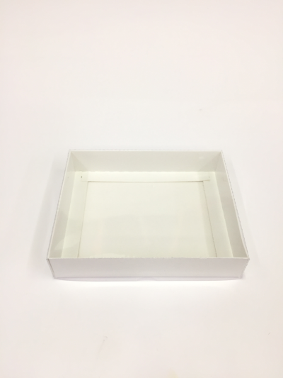 15x12x3 Beyaz Altı Karton Üzeri Asetat Kutu