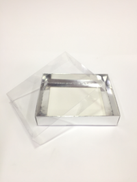 15x12x3 Gümüş Altı Karton Üzeri Asetat Kutu