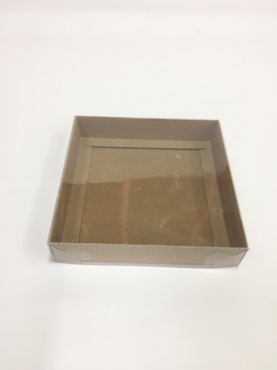 15x15x3 Kraft Altı Karton Üzeri Asetat Kutu
