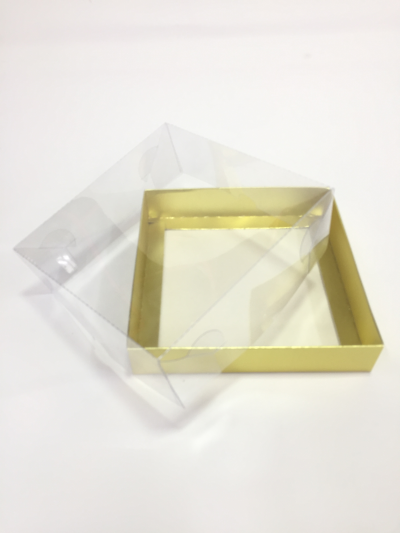 15x15x5 Altın Altı Karton Üzeri Asetat Kutu
