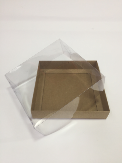 15x15x5 Kraft Altı Karton Üzeri Asetat Kutu