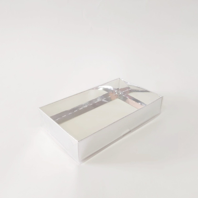 15x9x3 Gümüş Altı Karton Üzeri Asetat Kutu