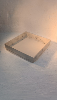18x18x3 Beyaz Mermer Desenli Kutu