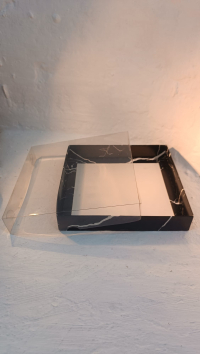 18x18x3 Siyah Mermer Desenli Kutu