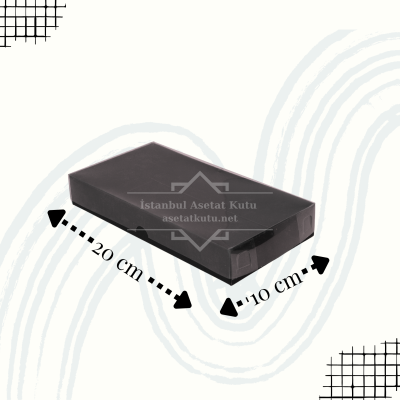 20x10x3 Siyah Altı Karton Üzeri Asetat Kutu