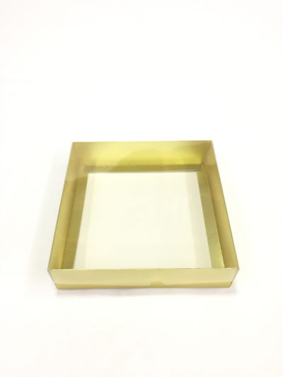 20x20x5 Altın Altı Karton Üzeri Asetat Kutu