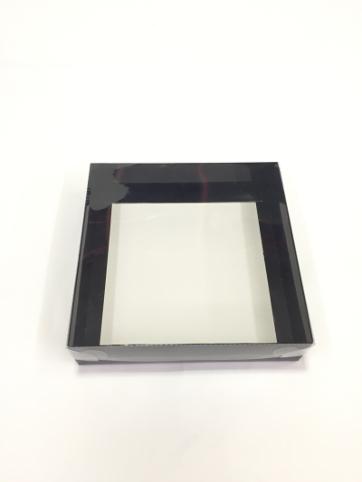 20x20x5 Siyah Altı Karton Üzeri Asetat Kutu