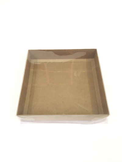 25x25x5 Kraft Altı Karton Üzeri Asetat Kutu