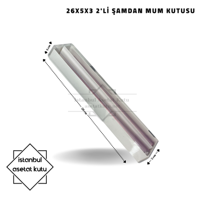 26x5x3 2 Bölmeli Beyaz Şamdan Mum Kutusu [10 Adet]
