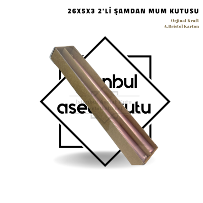 26x5x3 2 Bölmeli Kraft Şamdan Mum Kutusu [10 Adet]