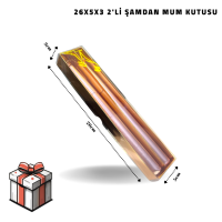 26x5x3 Altın 2'li Şamdan Mum Kutusu