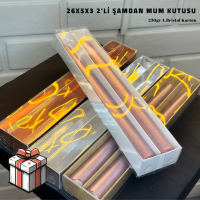 26x5x3 Altın 2'li Şamdan Mum Kutusu