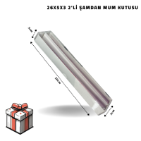 26x5x3 Beyaz 2'li Şamdan Mum Kutusu