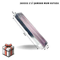 26x5x3 Gümüş 2'li Şamdan Mum Kutusu