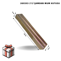 26x5x3 Kraft 2'li Şamdan Mum Kutusu