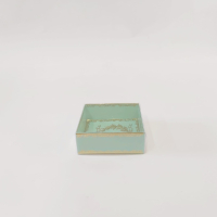 8x8x3 Altın Yaldızlı Mint Yeşili Kutu