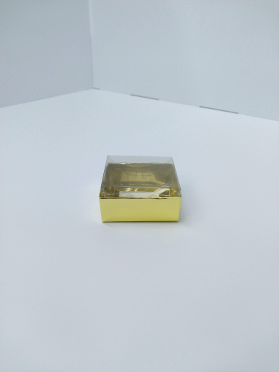 5x5x3 Altın Altı Karton Üzeri Asetat Kutu