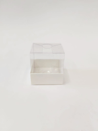 6x6x6 Beyaz Altı Karton Üzeri Asetat Kutu
