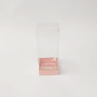 8x8x20 Altın Yaldızlı Pembe Altı Karton Üzeri Asetat Kutu