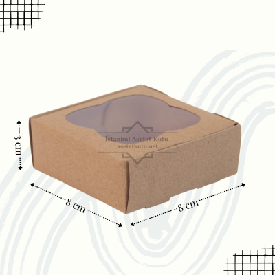 8x8x3 Kraft Çerçeveli Kutu