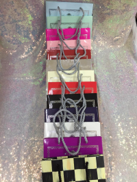 18x15x7 Fuşya Gümüş Yaldızlı Karton Çanta