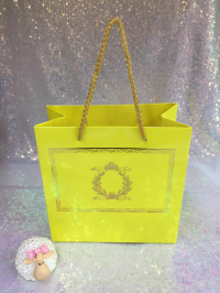 20x20x10 Sarı Altın Yaldızlı Karton Çanta