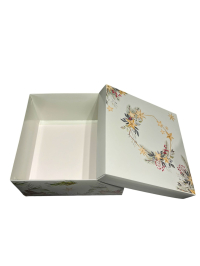 25x15x12 Beyaz Yılbaşı Desenli Kutu