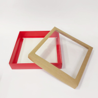 25x25x5 Kraft Çerçeveli Alt Kırmız Kutu